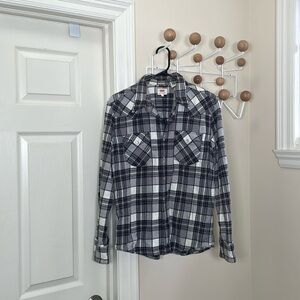 Levi's - Western Casual Pearl Snap Button Down Shirt - Black/White - M